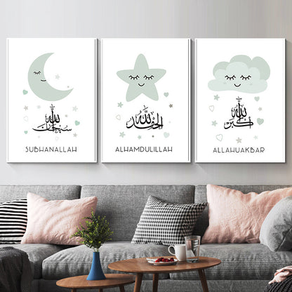 Quadro stelle e luna