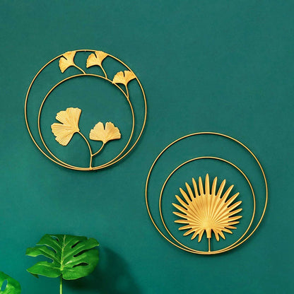 Decorazione murale ferro ginkgo