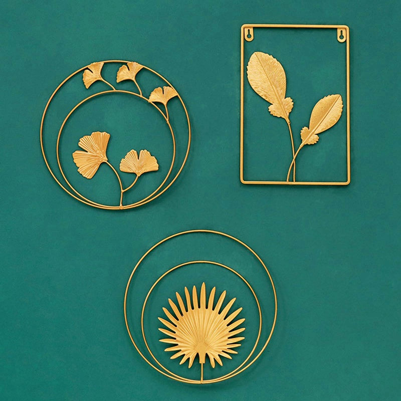 Decorazione murale ferro ginkgo