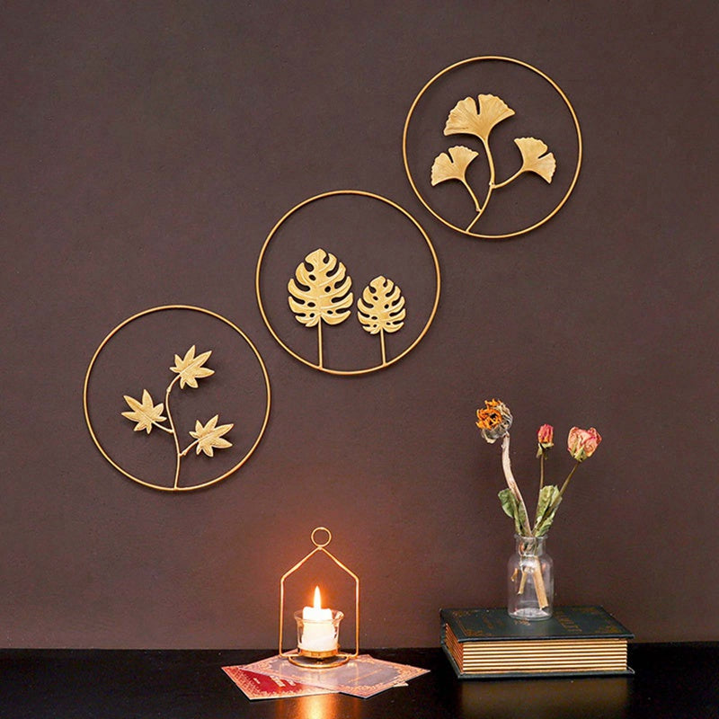 Decorazione murale ferro ginkgo