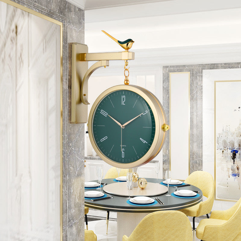 Orologio da parete Doppio verde-oro