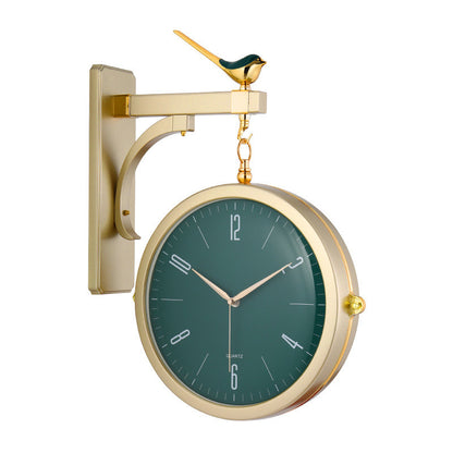Orologio da parete Doppio verde-oro