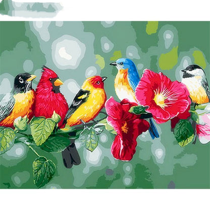 Quadro fiori e uccelli