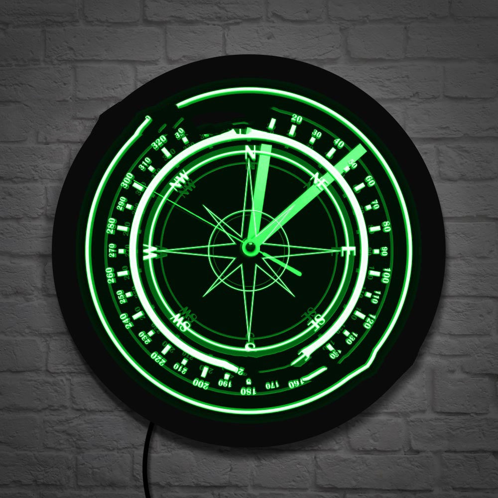 Orologio da parete Bussola neon
