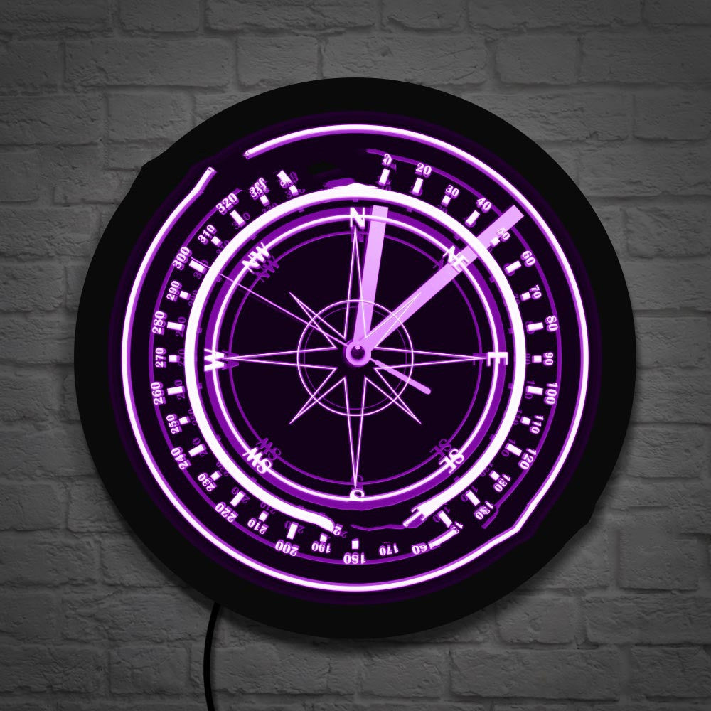 Orologio da parete Bussola neon