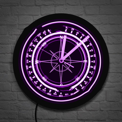 Orologio da parete Bussola neon