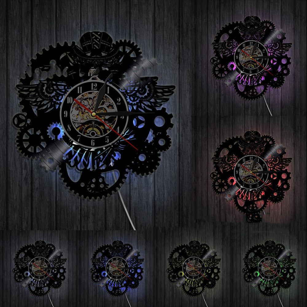 Orologio da parete Gufo e ingranaggi
