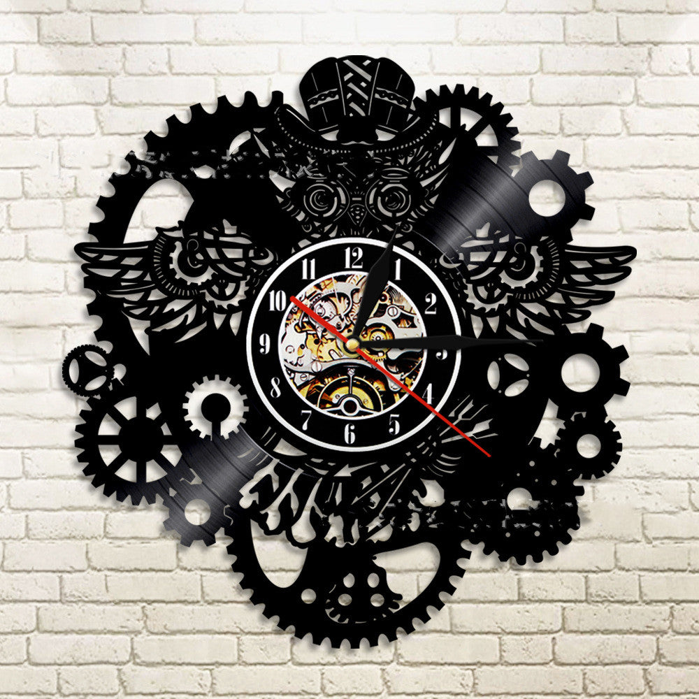 Orologio da parete Gufo e ingranaggi