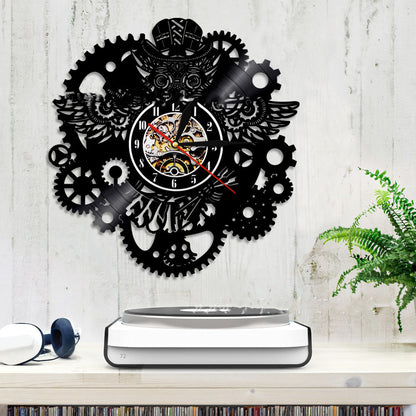Orologio da parete Gufo e ingranaggi