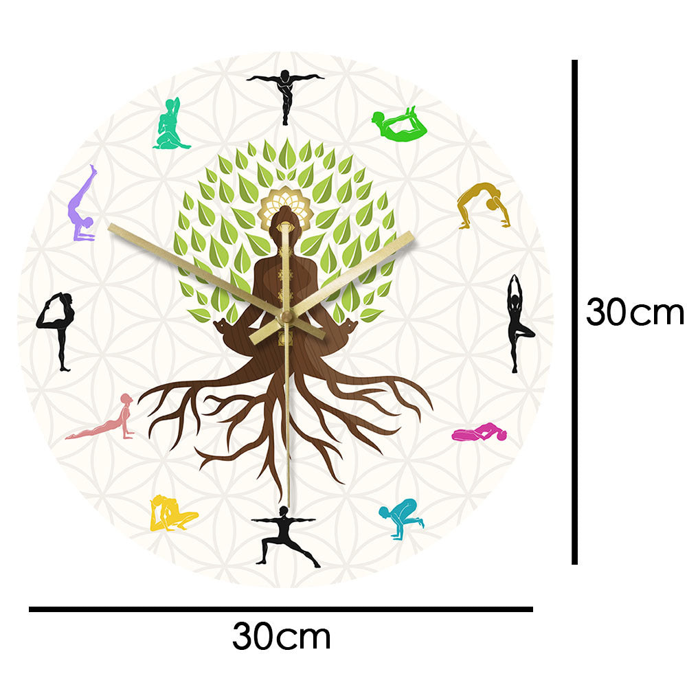 Orologio da parete Yoga e albero