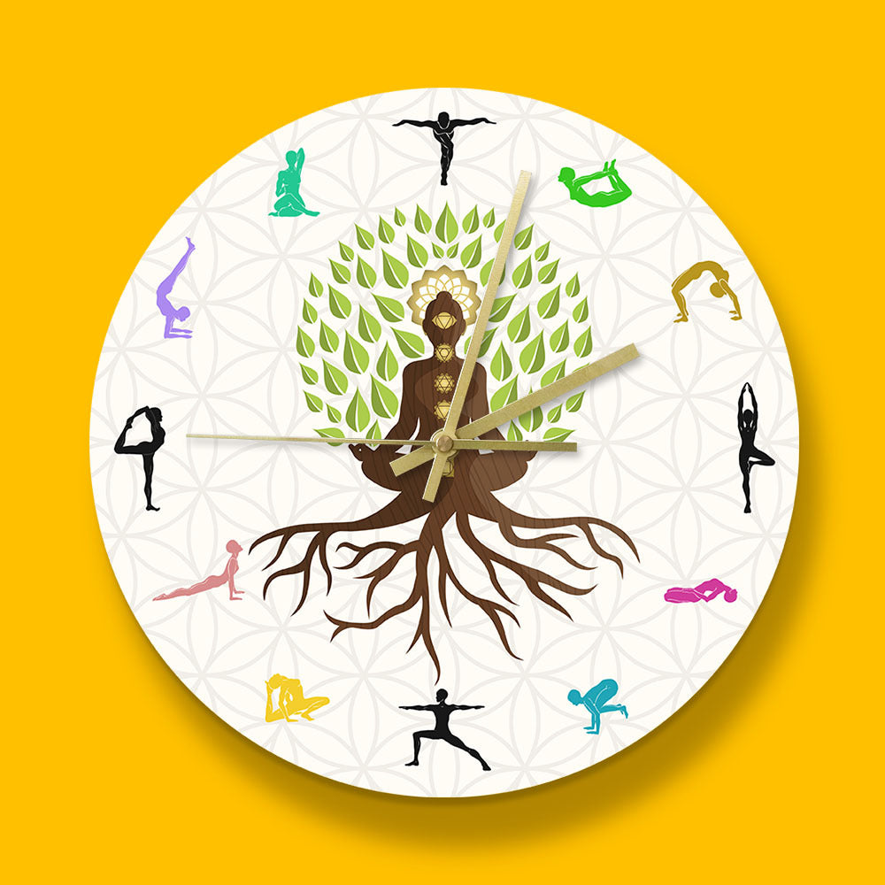 Orologio da parete Yoga e albero