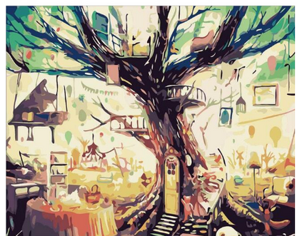 Dipinto casa sull'albero