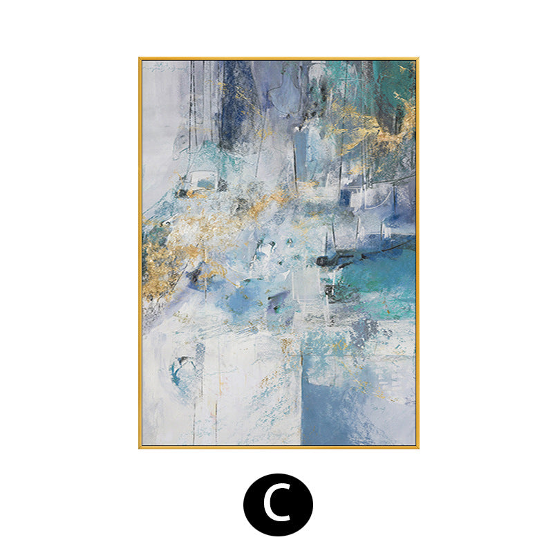 Dipinto astratto blu e oro