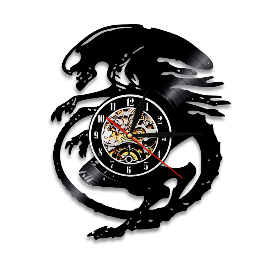 Orologio da parete Drago nero vinile