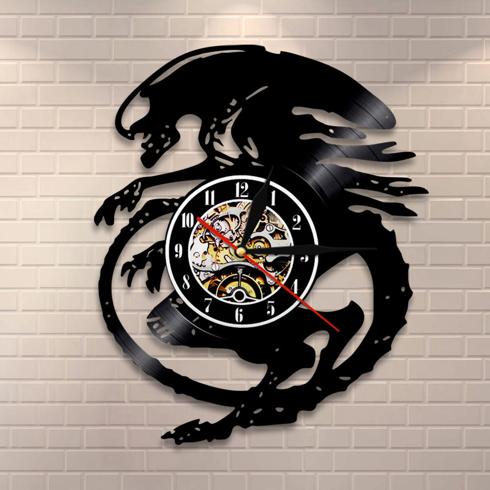 Orologio da parete Drago nero vinile