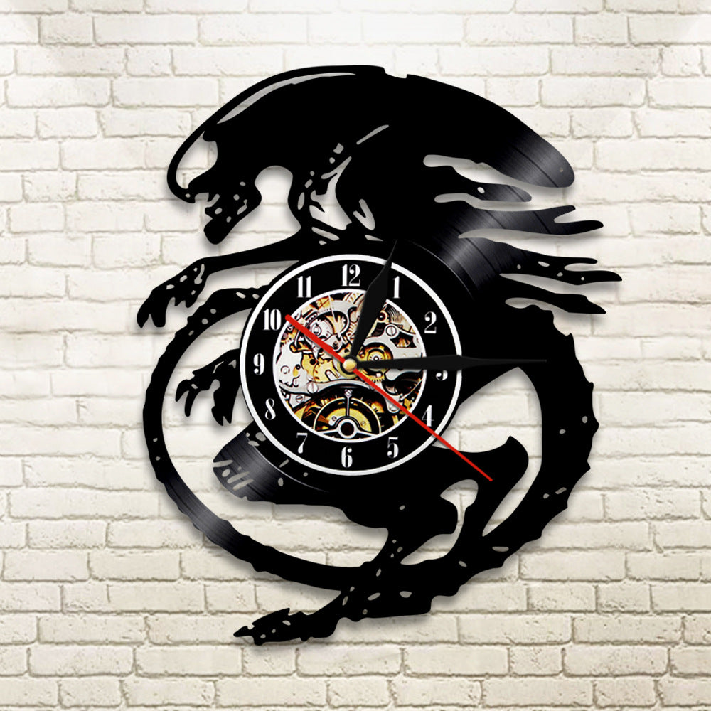 Orologio da parete Drago nero vinile