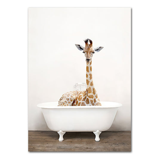 Quadro su tela Giraffa in vasca da bagno