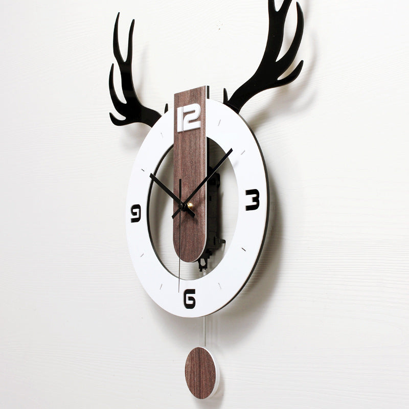Orologio da parete Cervo corna legno