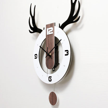 Orologio da parete Cervo corna legno