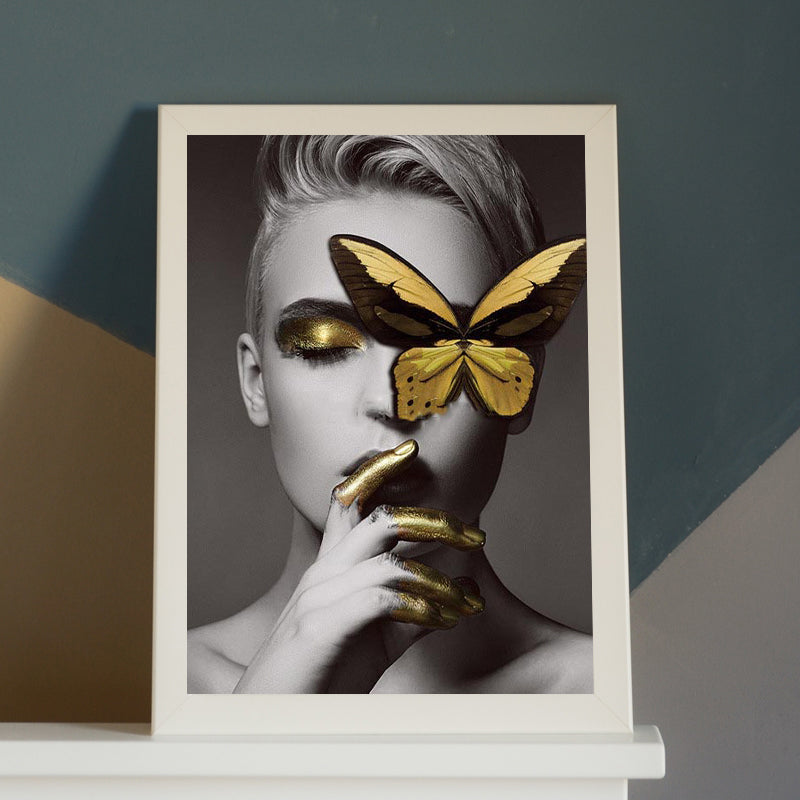 Quadro farfalla e donna