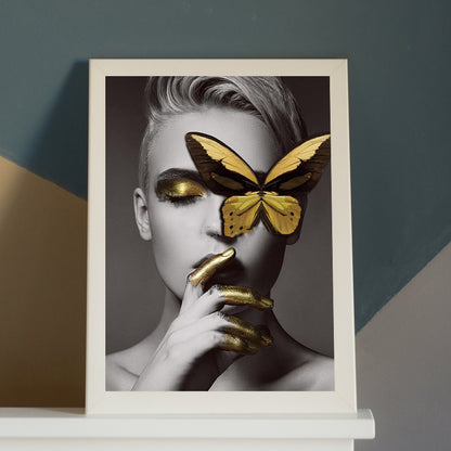 Quadro farfalla e donna