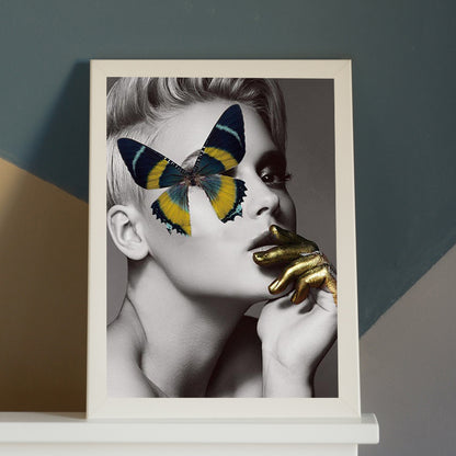 Quadro farfalla e donna