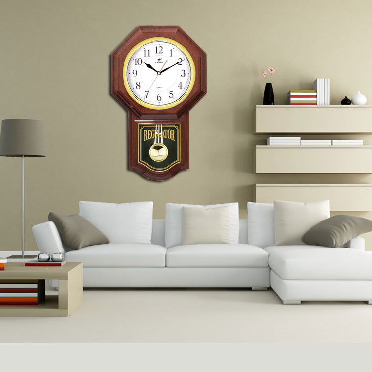 Orologio da parete Ottagonale legno vintage