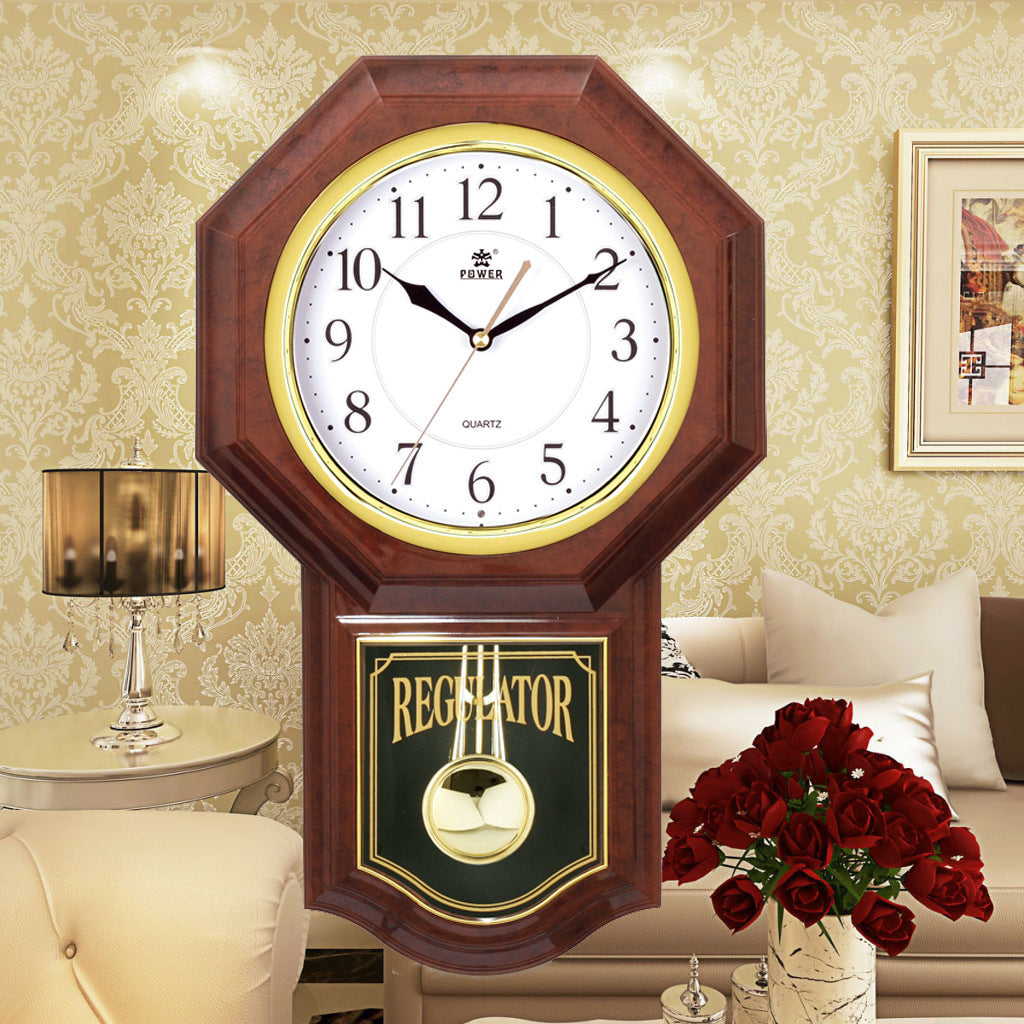 Orologio da parete Ottagonale legno vintage