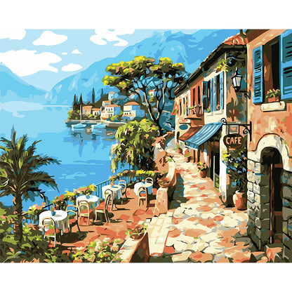 Quadro pittura digitale paesaggio lago