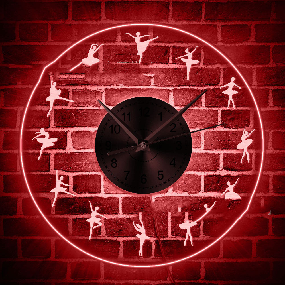 Orologio da parete Ballerine neon blu