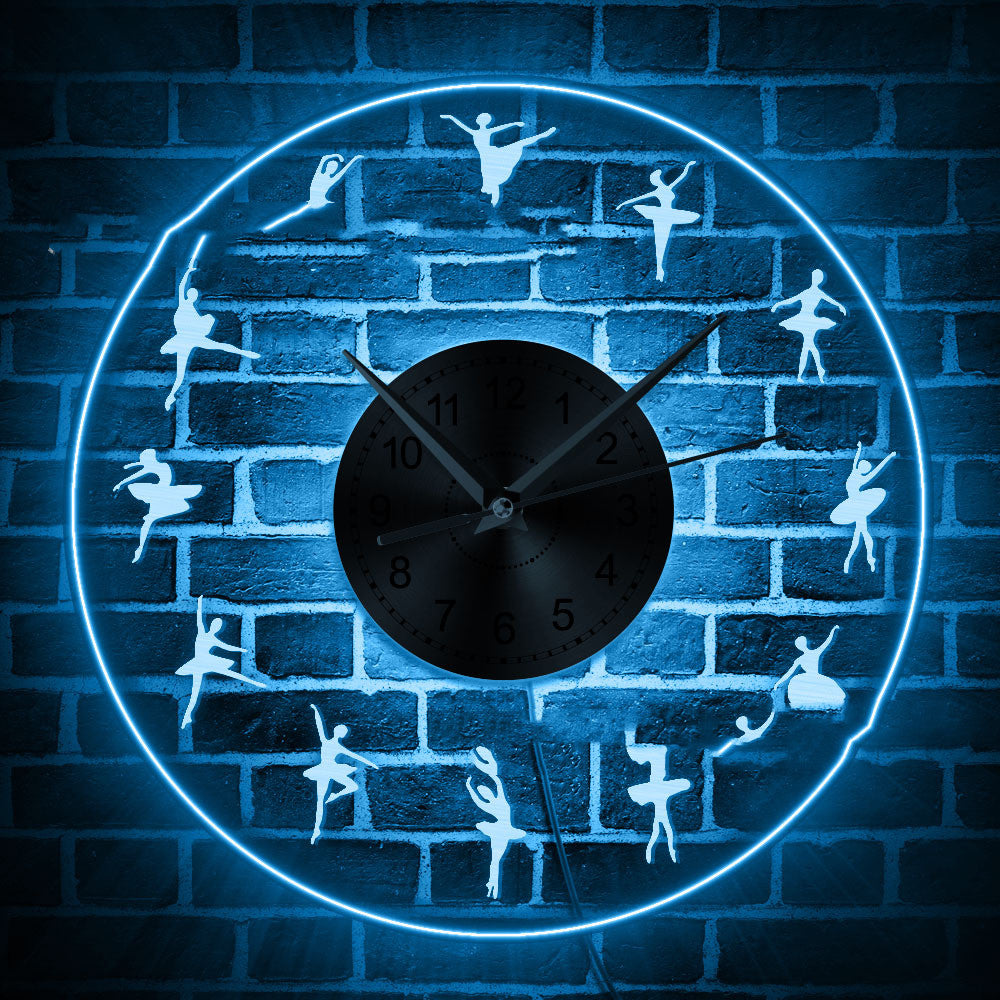 Orologio da parete Ballerine neon blu