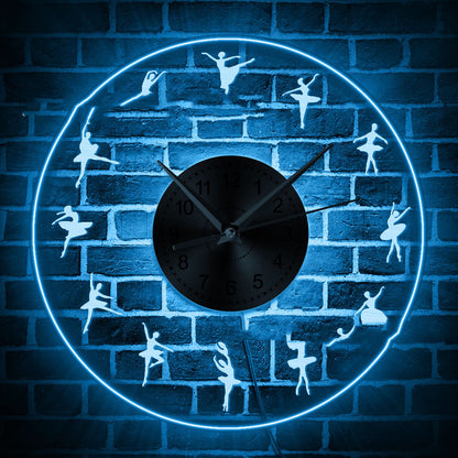 Orologio da parete Ballerine neon blu
