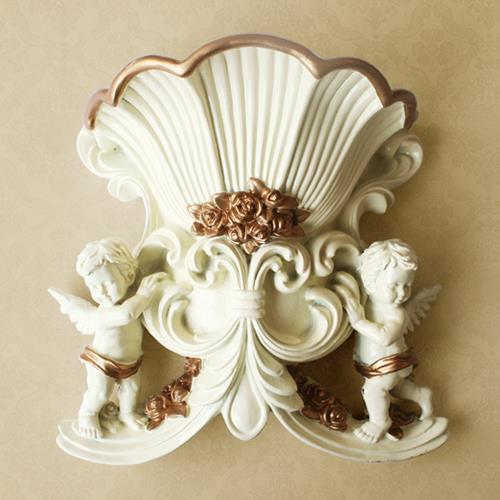Decorazione parete angeli e fiori