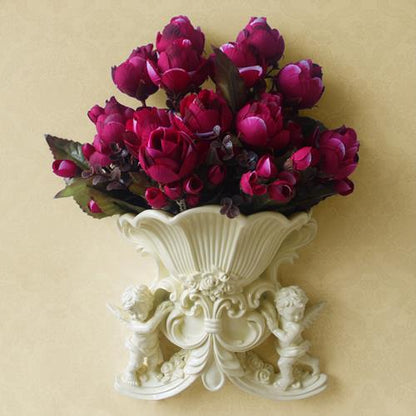 Decorazione parete angeli e fiori