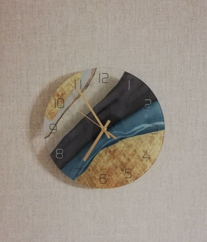 Orologio da parete Geometrico oro turchese