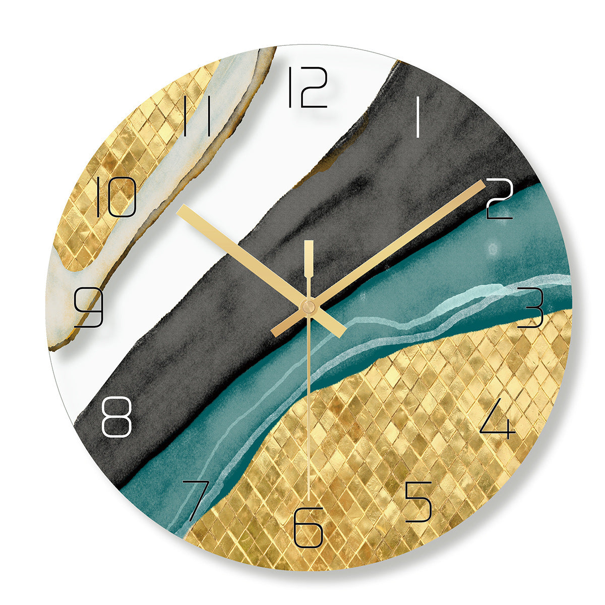 Orologio da parete Geometrico oro turchese