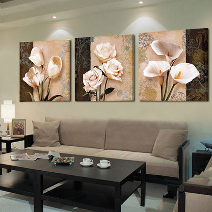 Trittico fiori classici