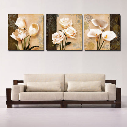 Trittico fiori classici