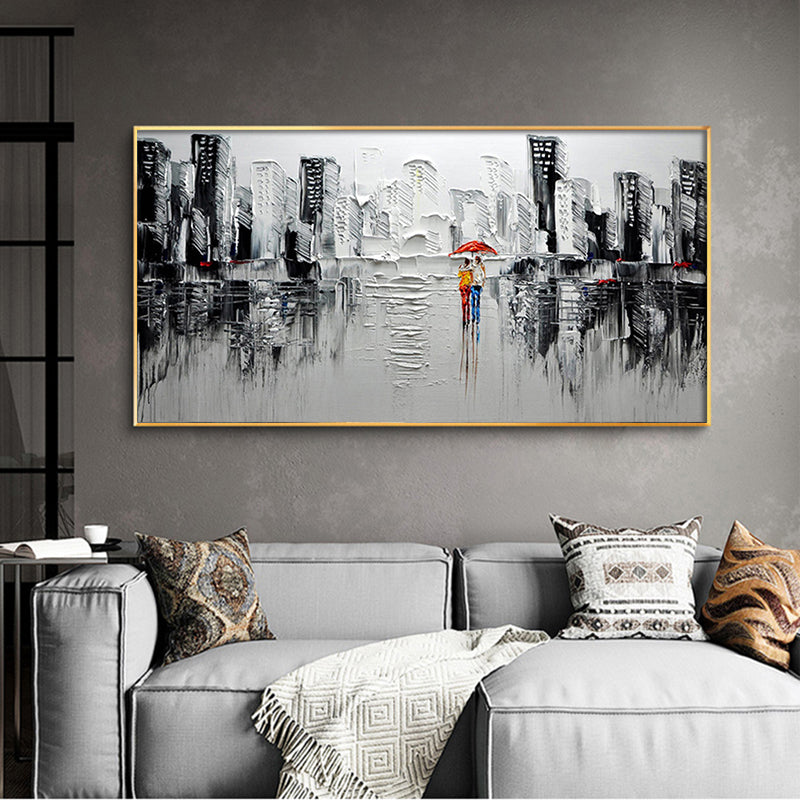 Quadro fiori e paesaggio