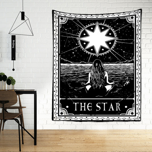 Arazzo The Star donna meditativa nero