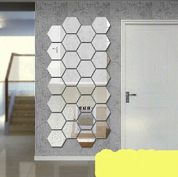 Adesivo murale Mosaico di specchi esagonali