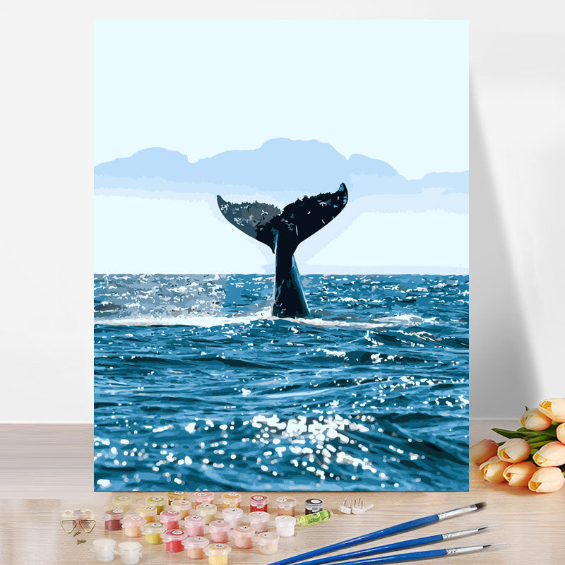 Quadro balena e pesce