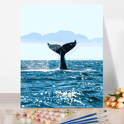 Quadro balena e pesce