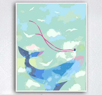 Quadro balena e pesce