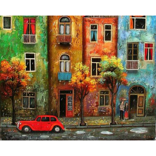 Quadro su tela Strada cittadina astratta