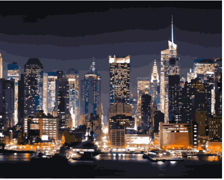 Quadro skyline notturno