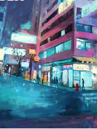 Quadro paesaggio neon
