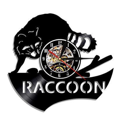 Orologio da parete Raccoon silhouette scritto