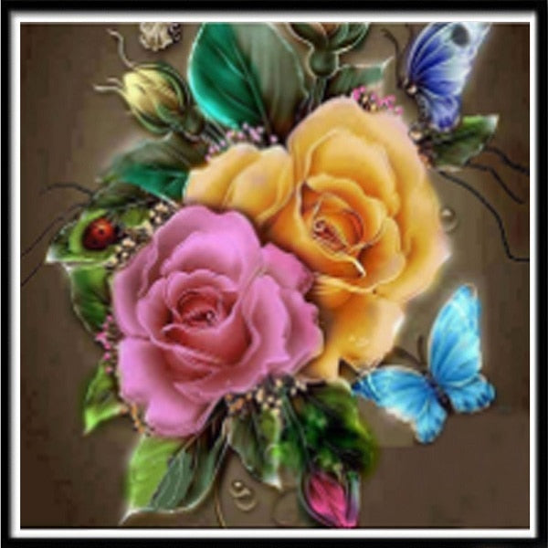 Quadro diamante fiori