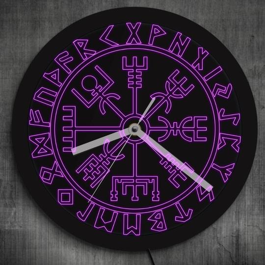 Orologio da parete Rune runiche neon